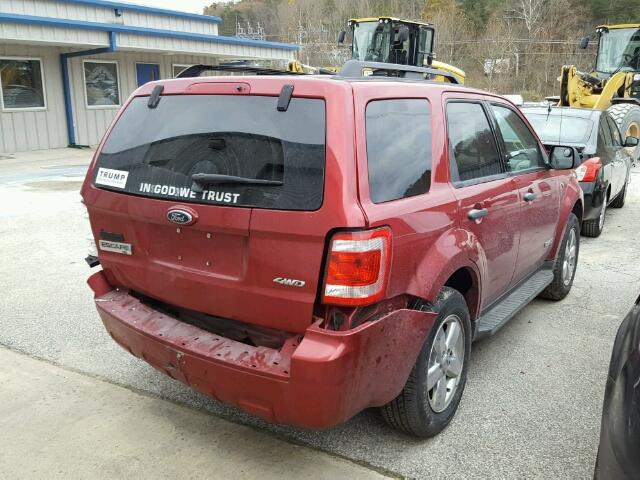 1FMCU93148KC82102 - 2008 FORD ESCAPE XLT MAROON photo 4