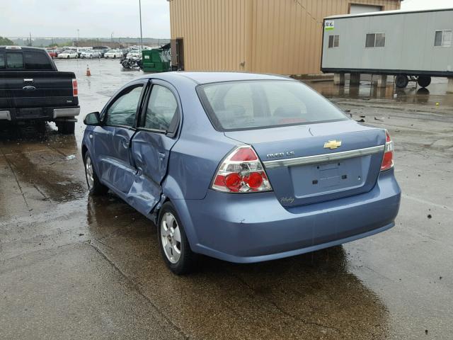 KL1TD56657B088351 - 2007 CHEVROLET AVEO BASE Көк фото 3