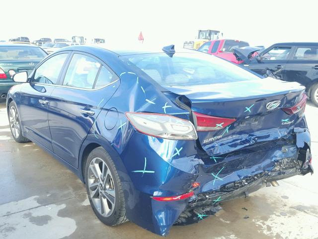 5NPD84LF2HH106479 - 2017 HYUNDAI ELANTRA SE BLUE photo 3