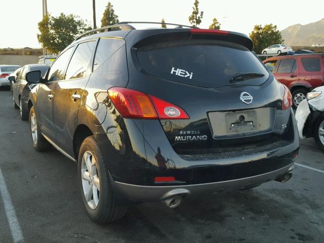 JN8AZ18U19W024703 - 2009 NISSAN MURANO S BLACK photo 3