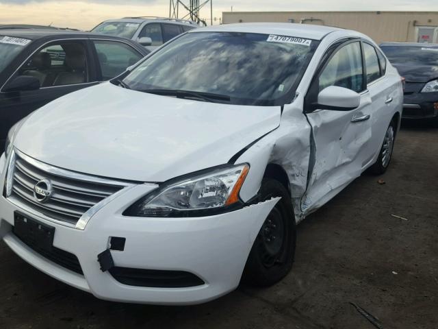 3N1AB7AP8FY236268 - 2015 NISSAN SENTRA S WHITE photo 2