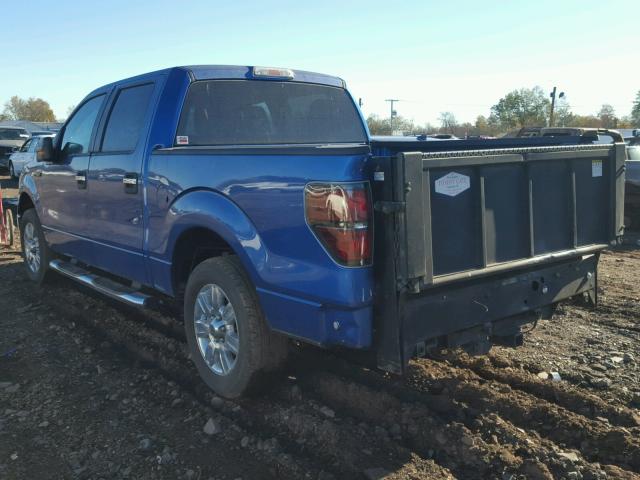 1FTEW1C85AFC90648 - 2010 FORD F150 BLUE photo 3