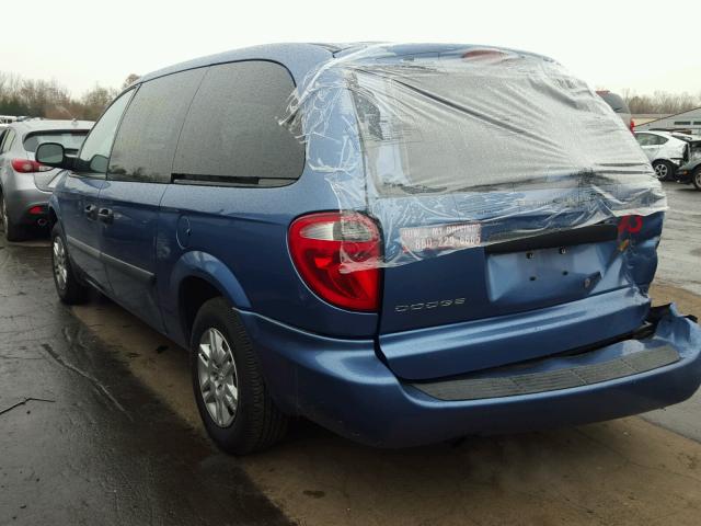 1D4GP24R67B159444 - 2007 DODGE GRAND CARA BLUE photo 3