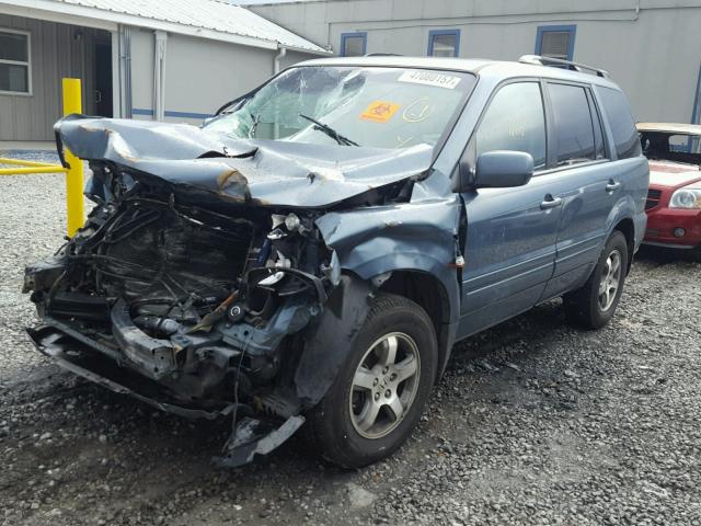 5FNYF28557B038574 - 2007 HONDA PILOT EXL BLUE photo 2