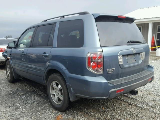 5FNYF28557B038574 - 2007 HONDA PILOT EXL BLUE photo 3