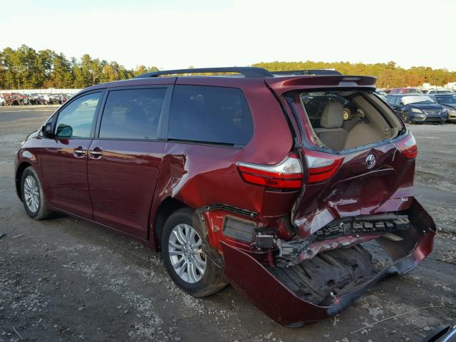 5TDYK3DC6FS627696 - 2015 TOYOTA SIENNA XLE BURGUNDY photo 3