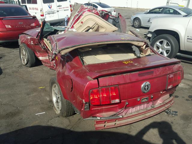 1ZVFT80N555139446 - 2005 FORD MUSTANG RED photo 3