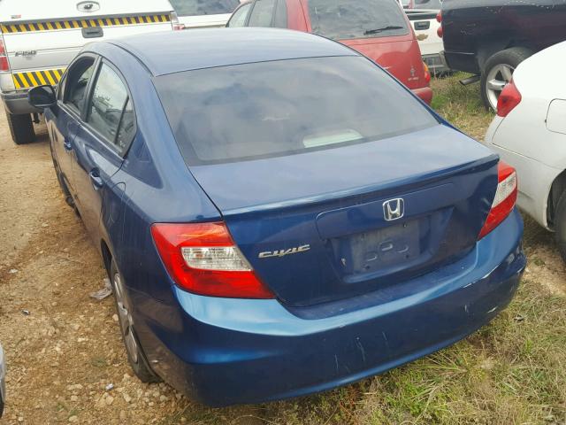 2HGFB2F56CH532907 - 2012 HONDA CIVIC LX BLUE photo 3