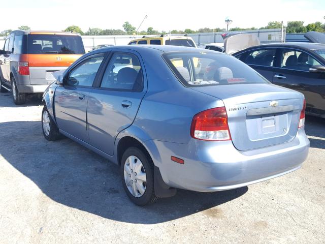 KL1TD56696B594750 - 2006 CHEVROLET AVEO BASE Niebieski zdjęcie 3