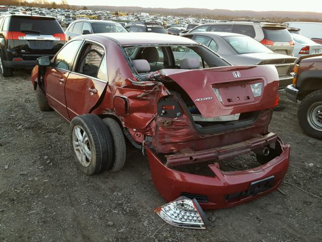 1HGCM56767A207517 - 2007 HONDA ACCORD EX RED photo 3