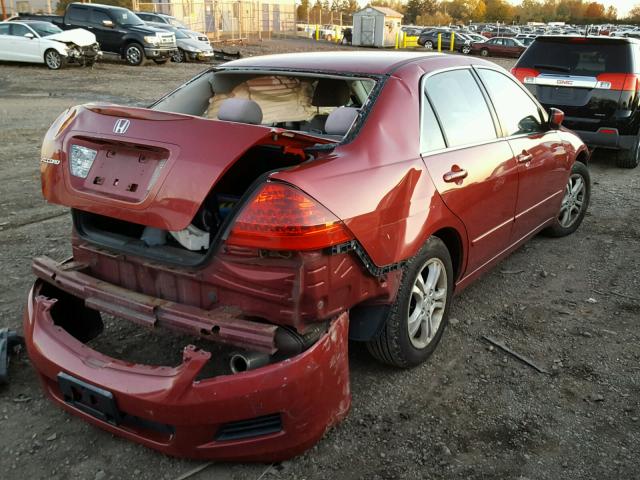 1HGCM56767A207517 - 2007 HONDA ACCORD EX RED photo 4