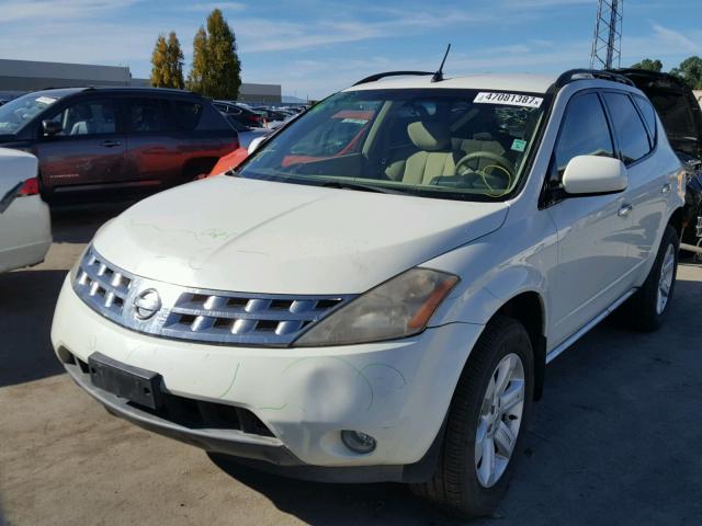 JN8AZ08T36W414960 - 2006 NISSAN MURANO SL WHITE photo 2