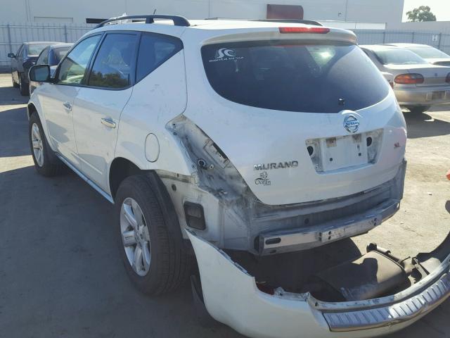 JN8AZ08T36W414960 - 2006 NISSAN MURANO SL WHITE photo 3