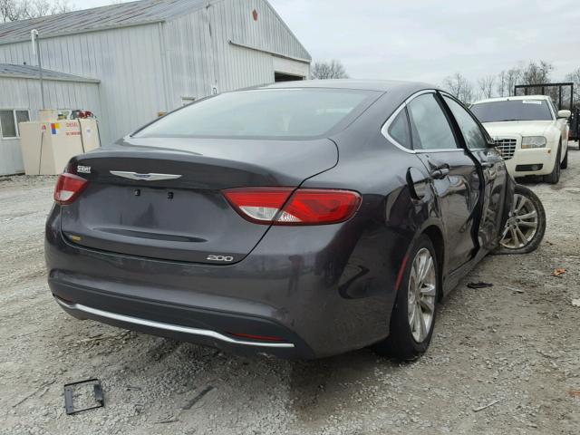 1C3CCCAB6FN571613 - 2015 CHRYSLER 200 LIMITE CHARCOAL photo 4