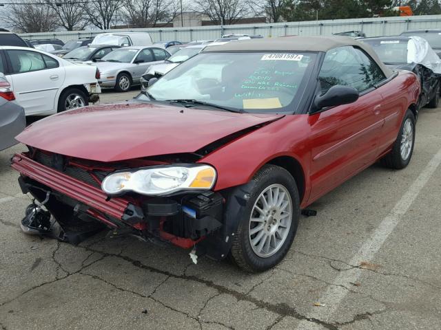 1C3EL55R35N704094 - 2005 CHRYSLER SEBRING TO RED photo 2