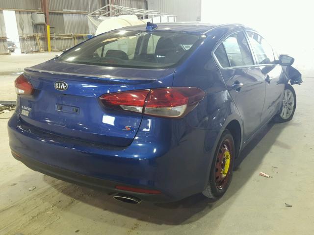 3KPFL4A74HE032165 - 2017 KIA FORTE LX BLUE photo 4