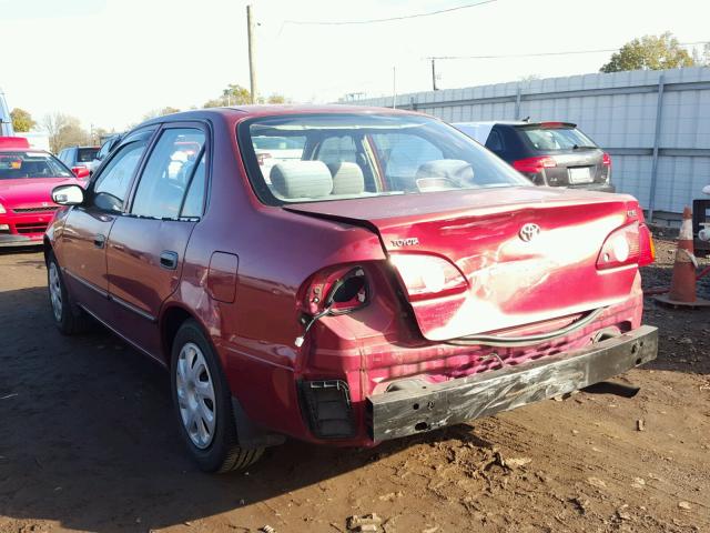 2T1BR12E61C497043 - 2001 TOYOTA COROLLA CE RED photo 3