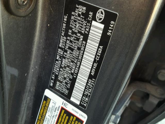 4T1BB46K59U069058 - 2009 TOYOTA CAMRY HYBR GRAY photo 10