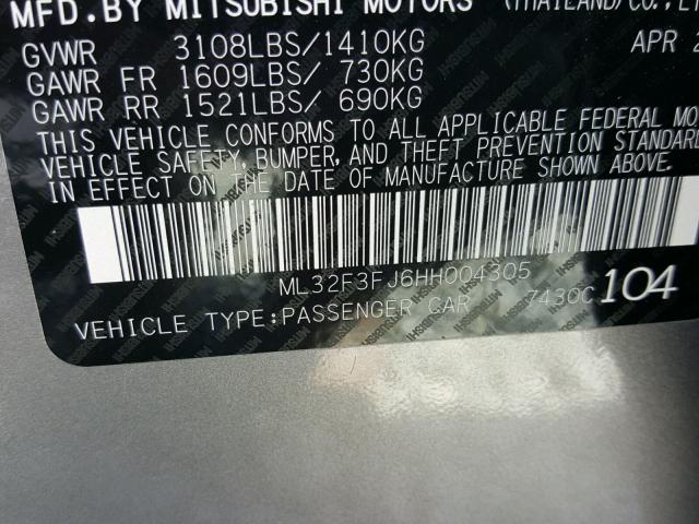 ML32F3FJ6HH004305 - 2017 MITSUBISHI MIRAGE G4 Boz foto 10