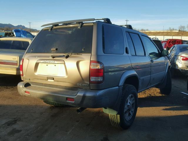 JN8DR09Y41W589606 - 2001 NISSAN PATHFINDER TAN photo 4