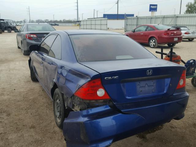 1HGEM22165L045544 - 2005 HONDA CIVIC DX V GRAY photo 3