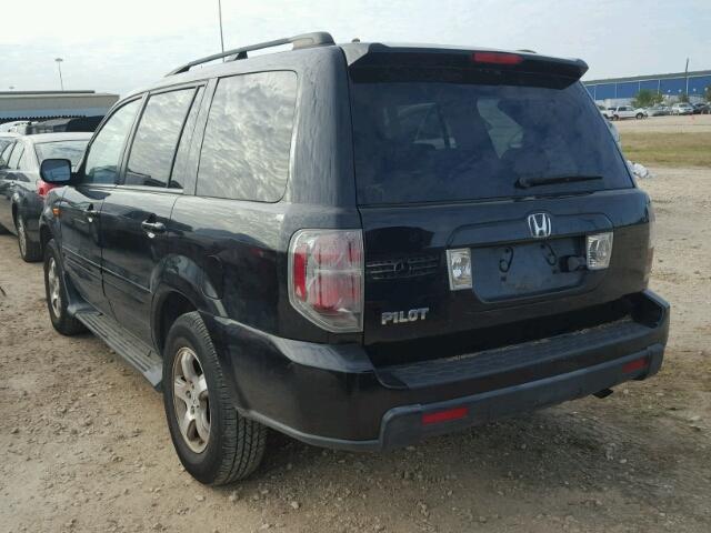 5FNYF28787B041583 - 2007 HONDA PILOT EXL BLACK photo 3