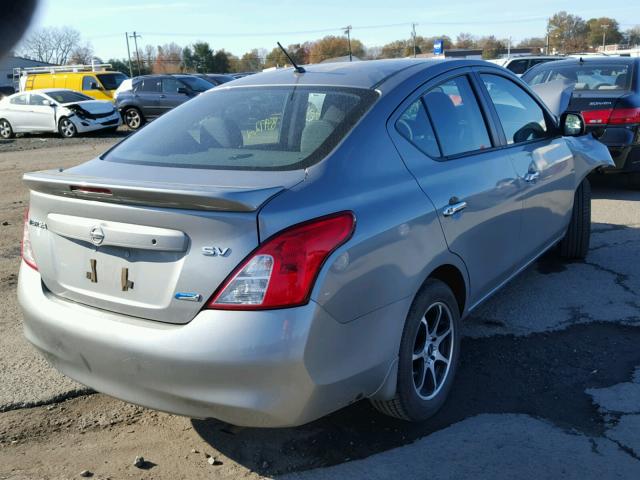 3N1CN7AP2DL829022 - 2013 NISSAN VERSA S GRAY photo 4