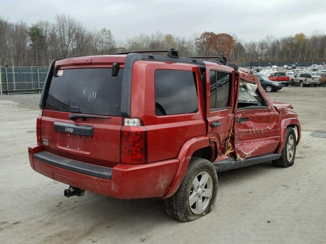 1J8HG48K76C195266 - 2006 JEEP COMMANDER RED photo 4