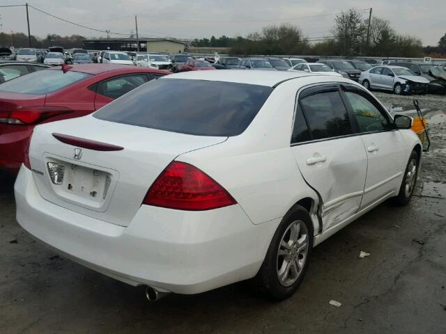 1HGCM56317A094914 - 2007 HONDA ACCORD SE WHITE photo 4