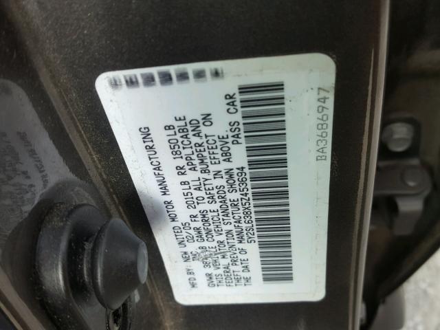 5Y2SL638X5Z453694 - 2005 PONTIAC VIBE GRAY photo 10