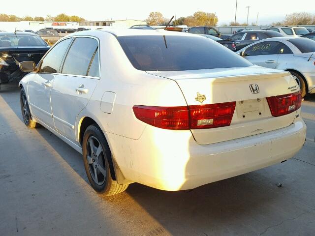 JHMCN36425C013332 - 2005 HONDA ACCORD HYB WHITE photo 3