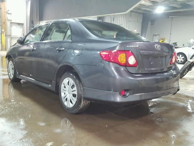 2T1BU40E39C105795 - 2009 TOYOTA COROLLA BA GRAY photo 3