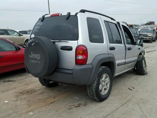 1J4GL48K03W522982 - 2003 JEEP LIBERTY SP SILVER photo 4