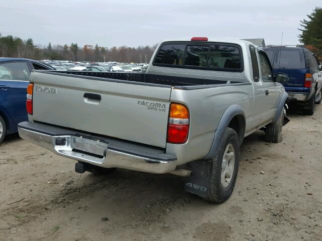 5TEWN72N11Z792819 - 2001 TOYOTA TACOMA XTR SILVER photo 4