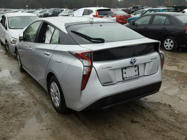 JTDKBRFUXG3508177 - 2016 TOYOTA PRIUS GRAY photo 3