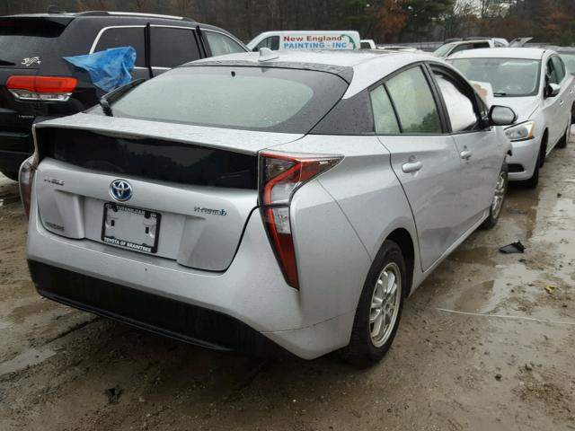 JTDKBRFUXG3508177 - 2016 TOYOTA PRIUS GRAY photo 4