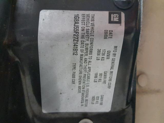 1G8AJ55F27Z141812 - 2007 SATURN ION LEVEL Yaşıl foto 10