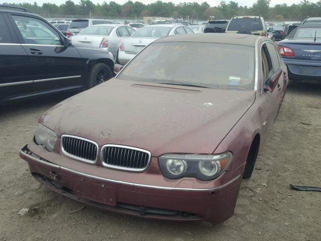 WBAGN63482DR04172 - 2002 BMW 745 LI BURGUNDY photo 2