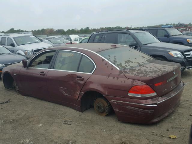 WBAGN63482DR04172 - 2002 BMW 745 LI BURGUNDY photo 3