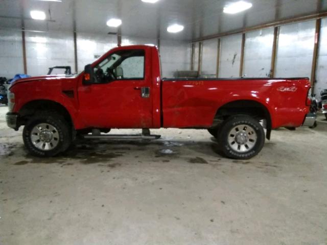 1FTWF31RX8EB00029 - 2008 FORD F350 SRW S RED photo 9