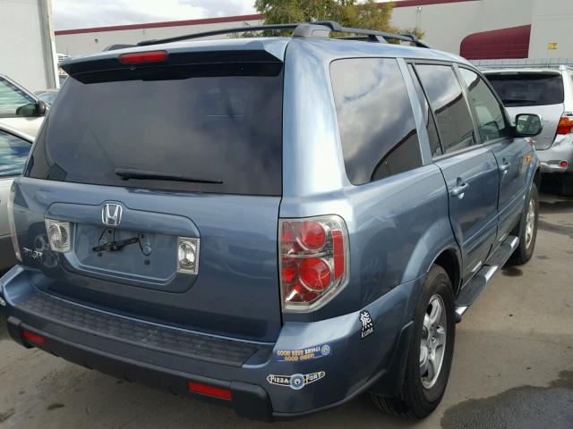 5FNYF28498B019390 - 2008 HONDA PILOT EX BLUE photo 4