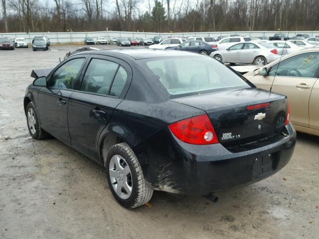 1G1AK55F377387520 - 2007 CHEVROLET COBALT LS BLACK photo 3