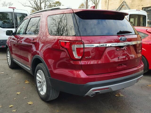 1FM5K7D87GGB42934 - 2016 FORD EXPLORER X RED photo 3