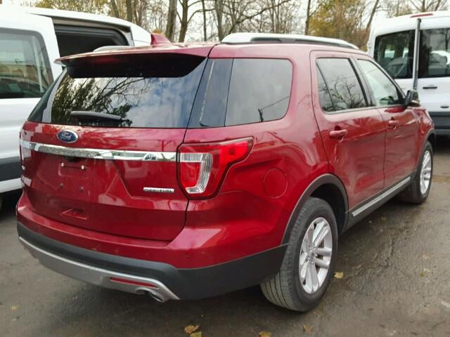 1FM5K7D87GGB42934 - 2016 FORD EXPLORER X RED photo 4