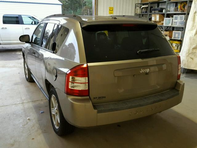 1J8FT47W67D112512 - 2007 JEEP COMPASS TAN photo 3