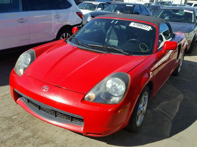 JTDFR320XY0013297 - 2000 TOYOTA MR2 SPYDER RED photo 2