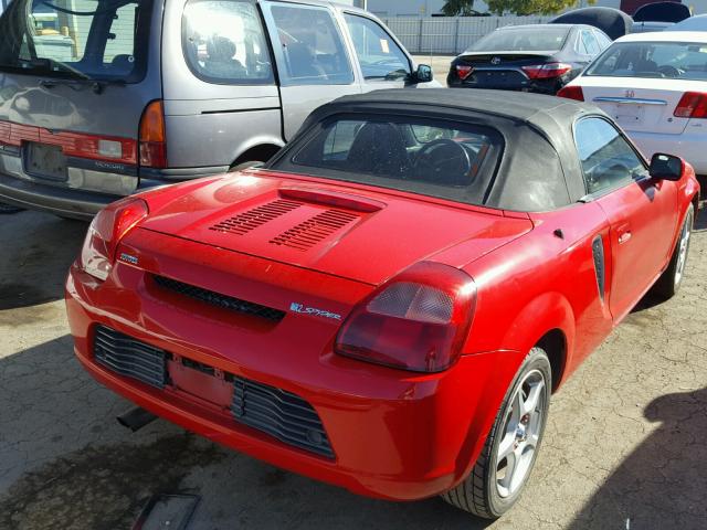 JTDFR320XY0013297 - 2000 TOYOTA MR2 SPYDER RED photo 4