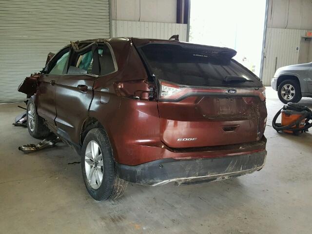 2FMTK3J87FBC06965 - 2015 FORD EDGE SEL BROWN photo 3