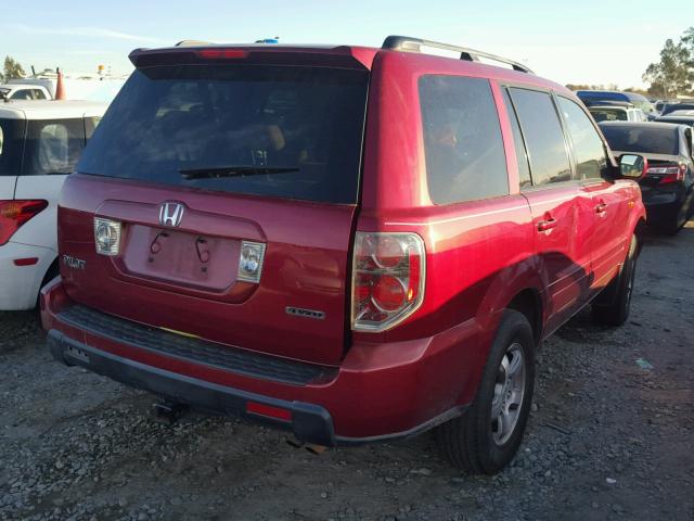 2HKYF18496H519168 - 2006 HONDA PILOT EX RED photo 4