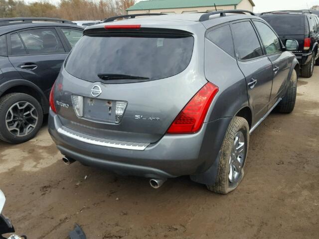 JN8AZ08W06W528215 - 2006 NISSAN MURANO GRAY photo 4